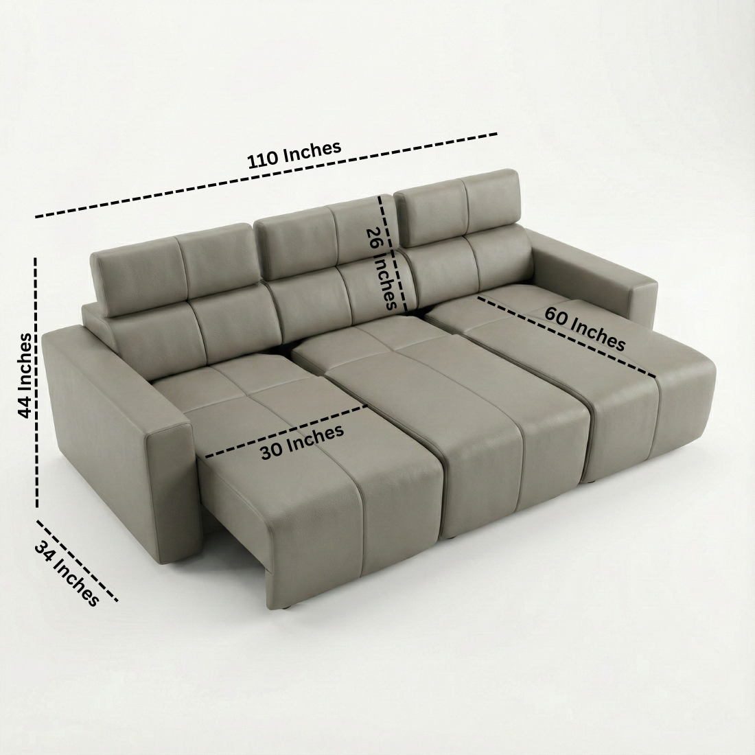 NovaBed - 3 Seater Motorised Sofa Bed
