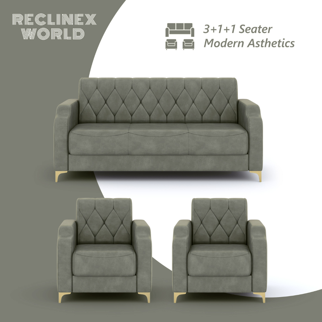Super Sofa Set 3+1+1 (Leatherette)