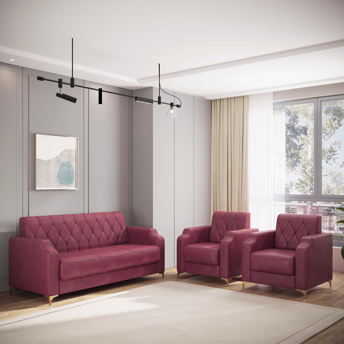 Super Sofa Set 3+1+1 (Leatherette)