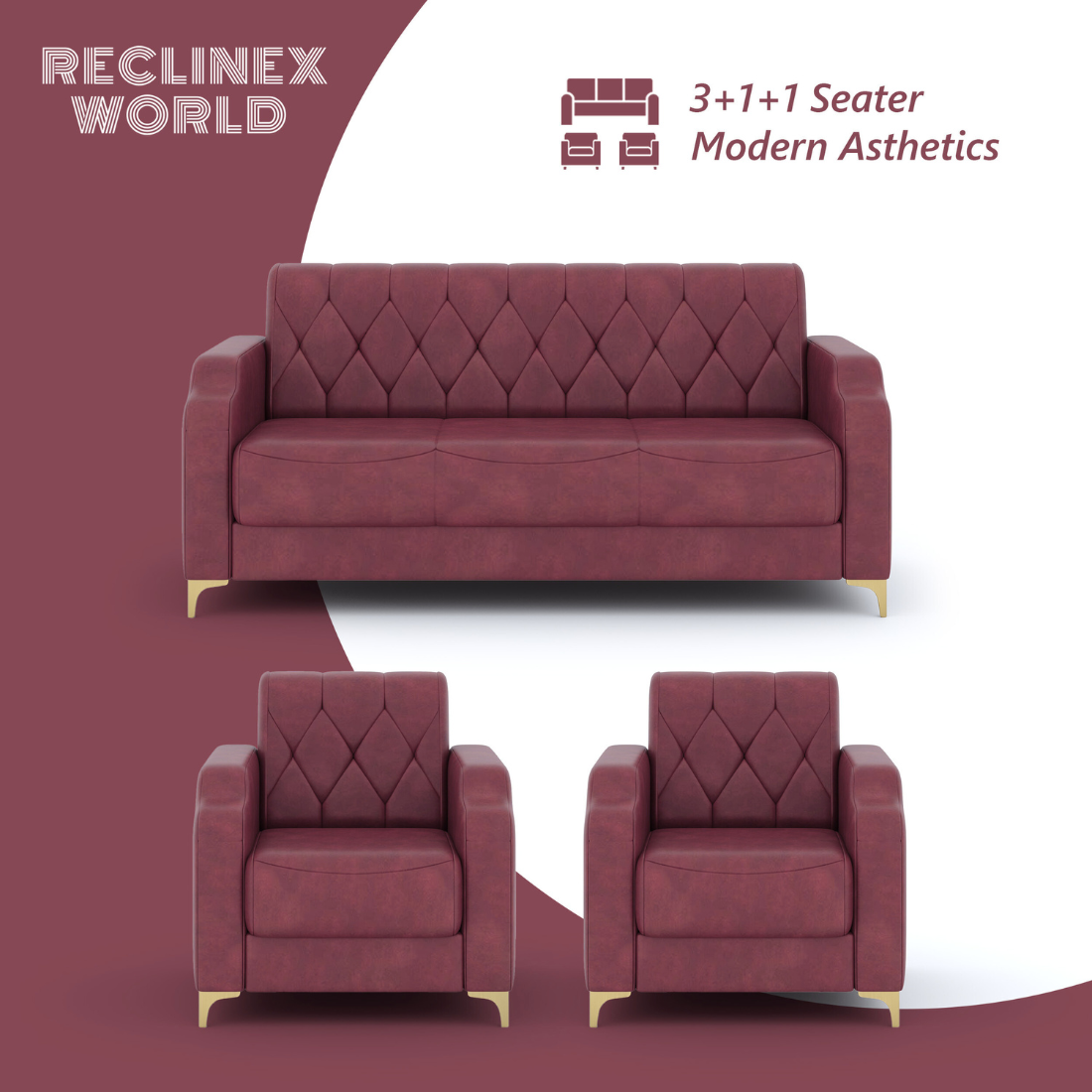 Super Sofa Set 3+1+1 (Leatherette)