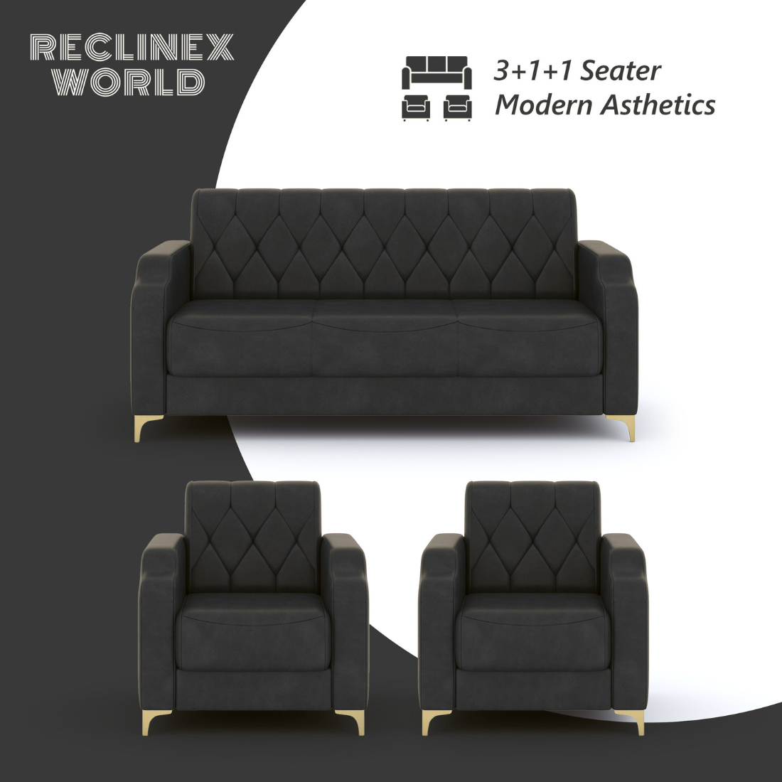 Super Sofa Set 3+1+1 (Leatherette)