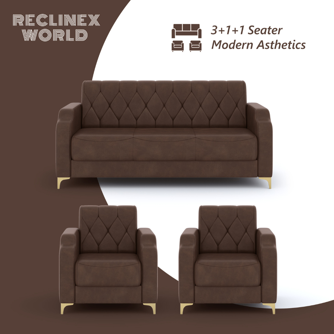 Super Sofa Set 3+1+1 (Leatherette)