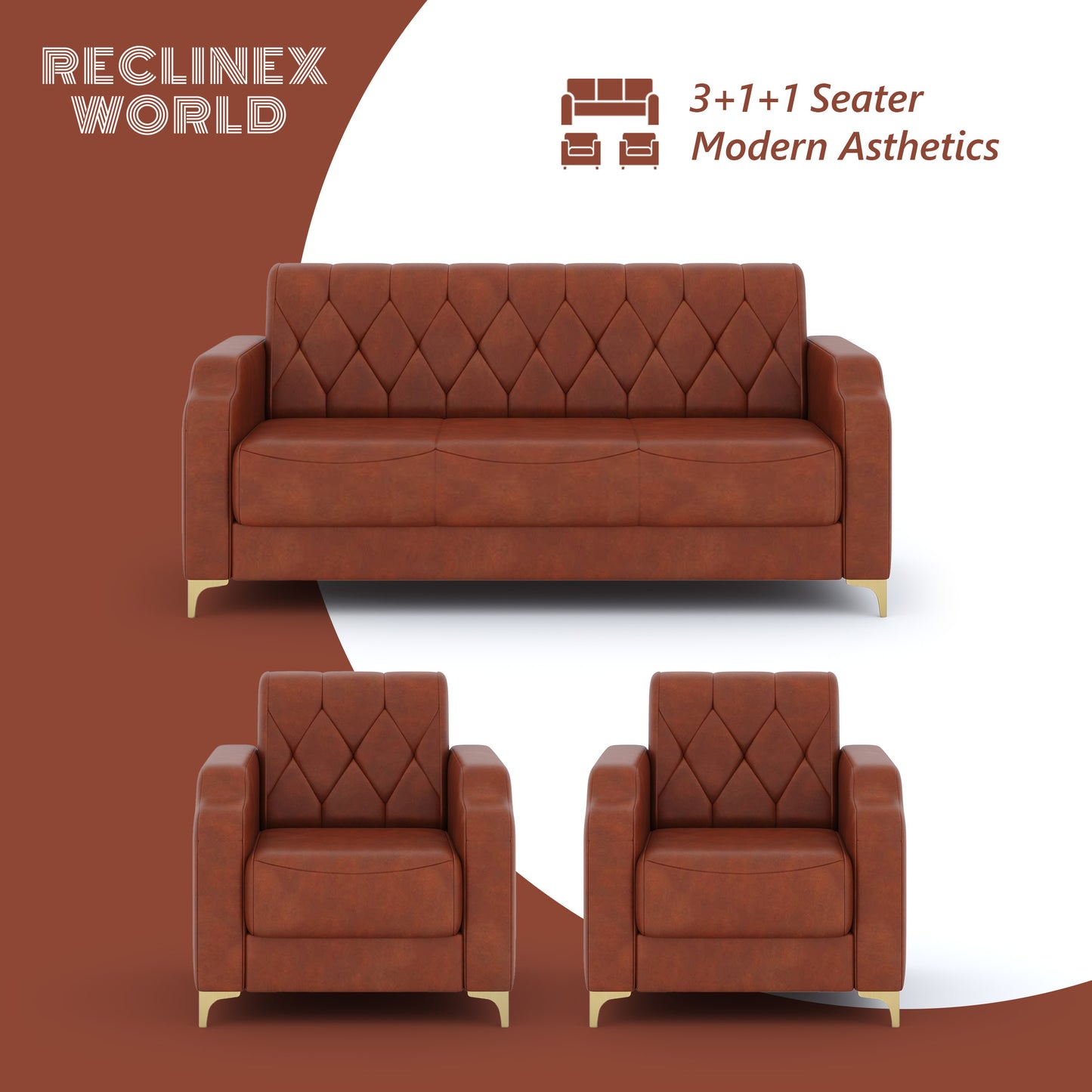 Super Sofa Set 3+1+1 (Leatherette)